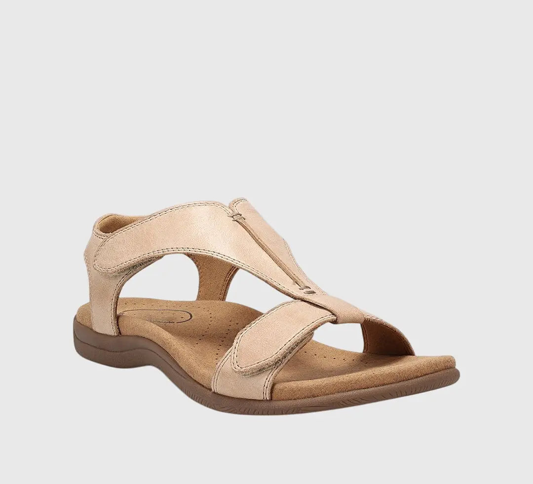 Orthocasual — Synthetic Orthopedic Sandals With Comfortable Supportive Casual Design Beige