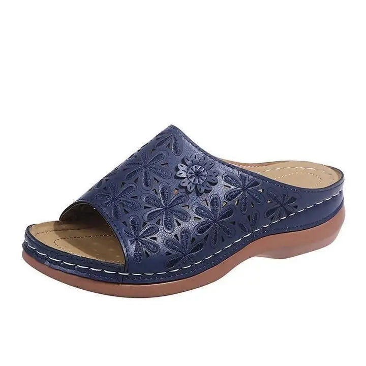 Heritage — Vintage Cushioned Sandals With Orthopedic Comfort Walking Design Blue