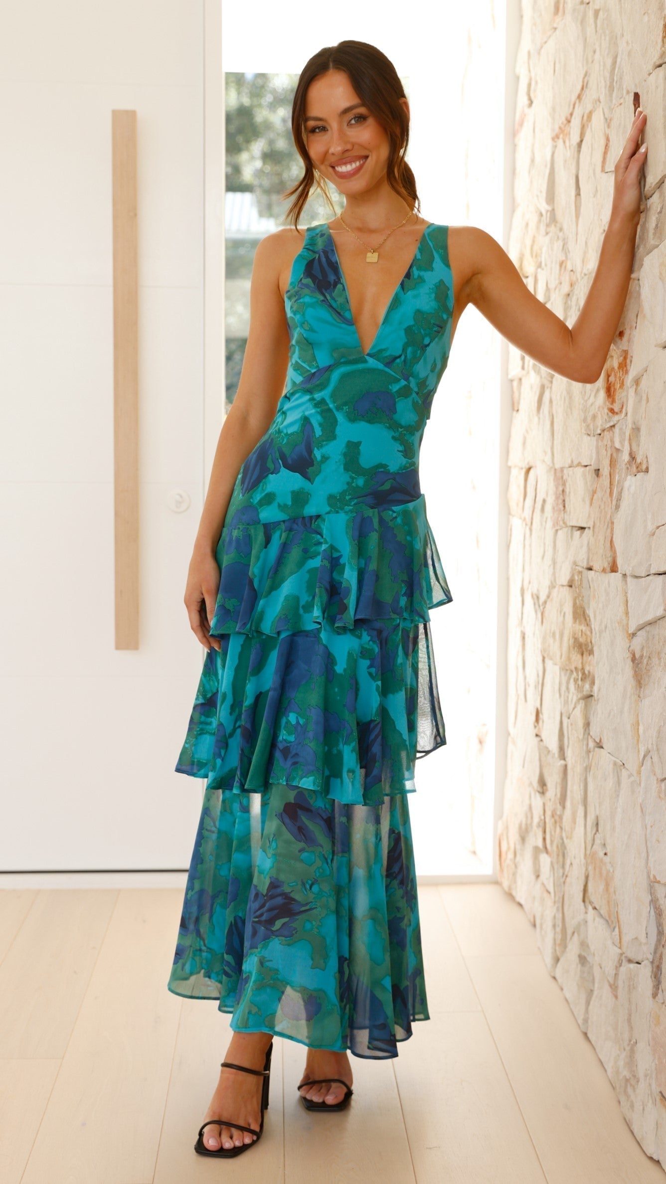 Verbena — Viscose Tiered Maxi Dress With Flowing Graceful Movement