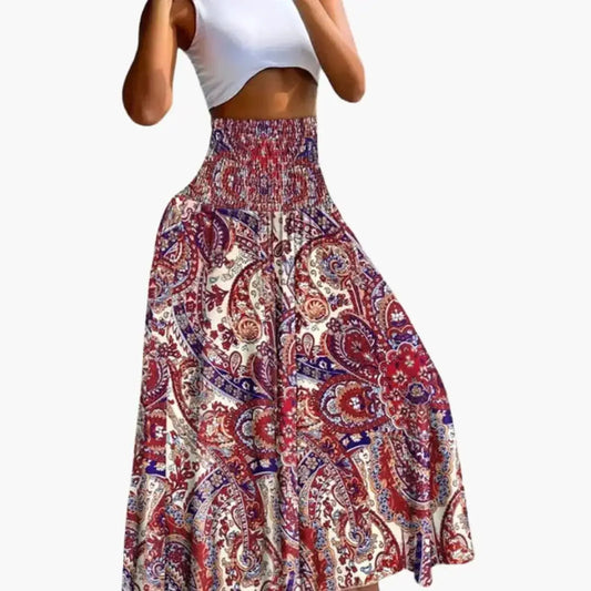 Wilhelmina — Woven A-Line Skirt With Comfortable Long Pull-On Pocket Design Purple