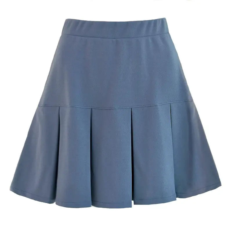 Ottilie — Woven Midi Skirt With Elegant Pleated Design And Flowing Silhouette Blue