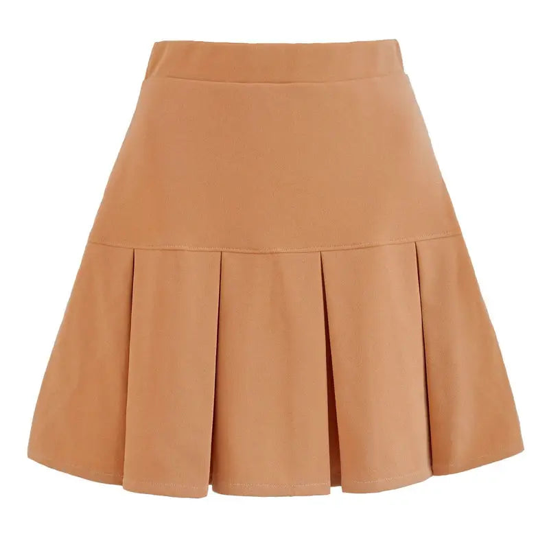 Ottilie — Woven Midi Skirt With Elegant Pleated Design And Flowing Silhouette Khaki