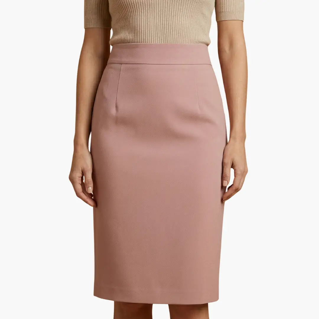 Marisol — Woven Midi Skirt With Flared Hemline Pockets Comfortable Casual Style Pink