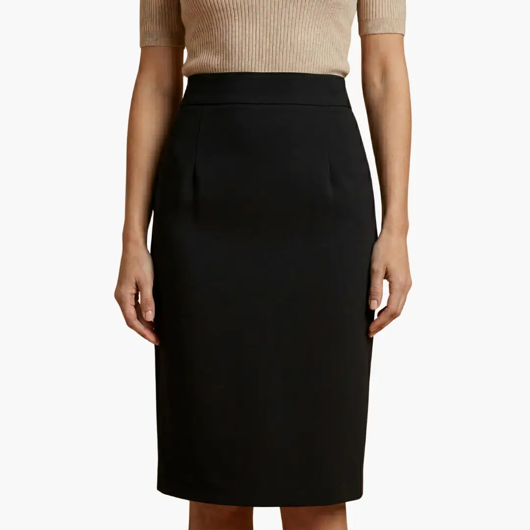 Marisol — Woven Midi Skirt With Flared Hemline Pockets Comfortable Casual Style Black