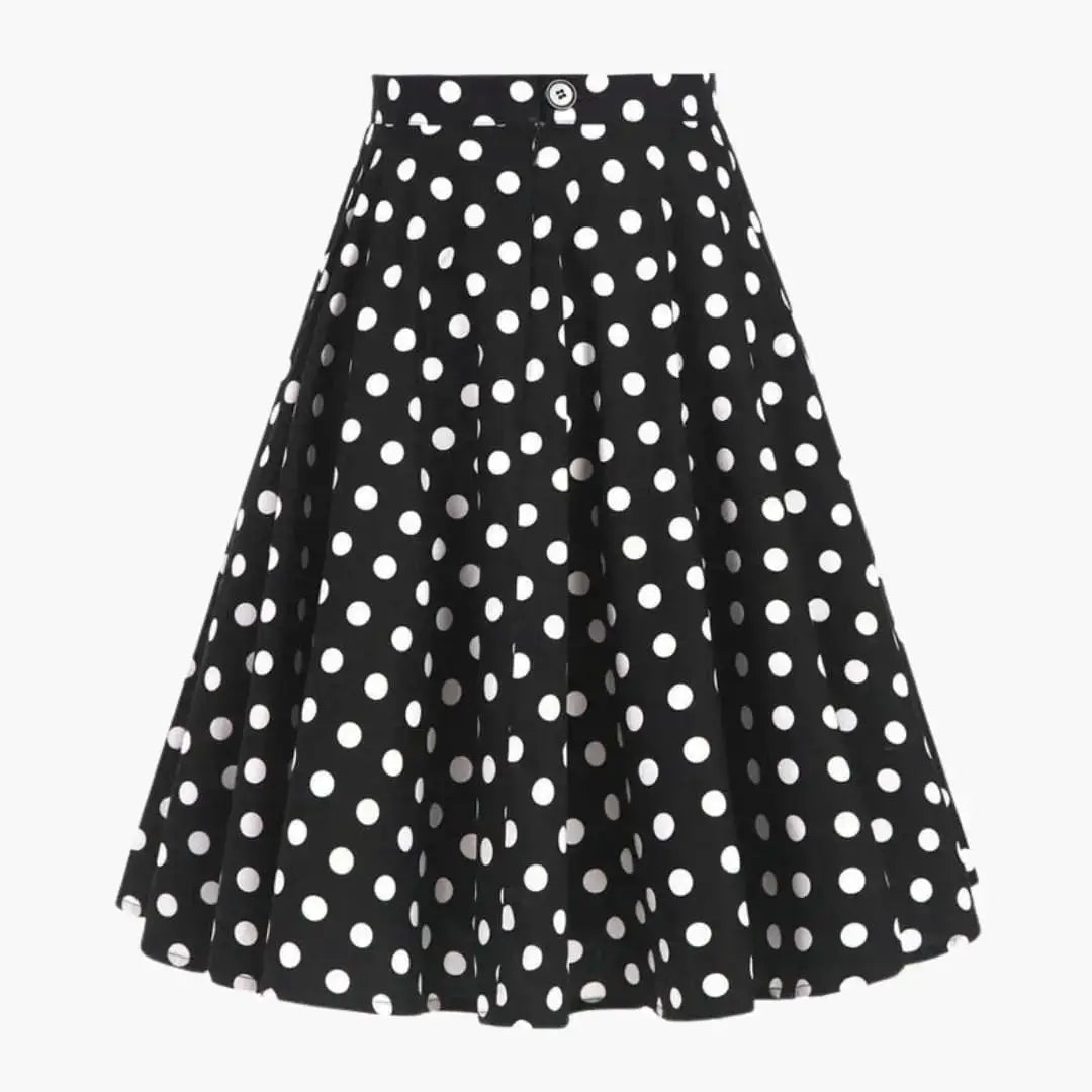 Beaumont — Woven Midi Skirt With Structured Flared Hem Elegant Tailored Fit Black