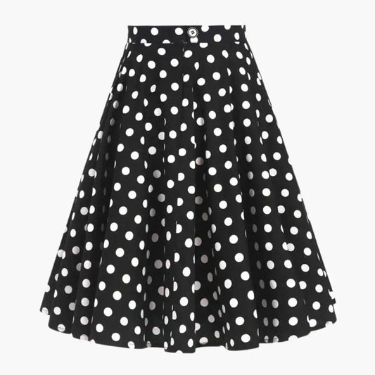 Beaumont — Woven Midi Skirt With Structured Flared Hem Elegant Tailored Fit Black