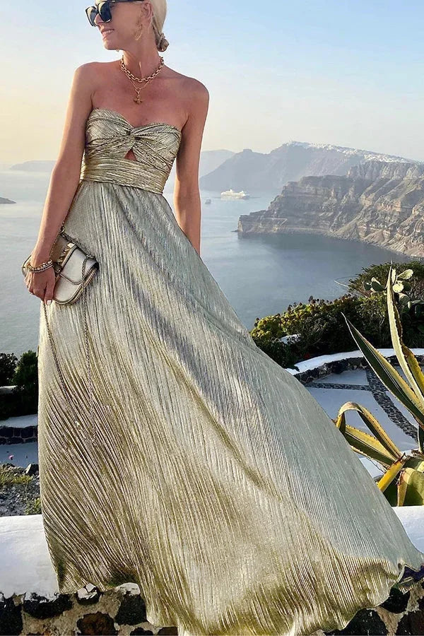 Ophelia — Sparkling Strapless Maxi Dress For Glamorous Formal Evening Wear