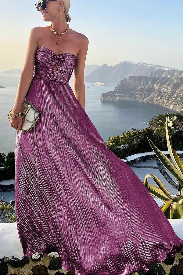 Ophelia — Sparkling Strapless Maxi Dress For Glamorous Formal Evening Wear Sparkling Wine