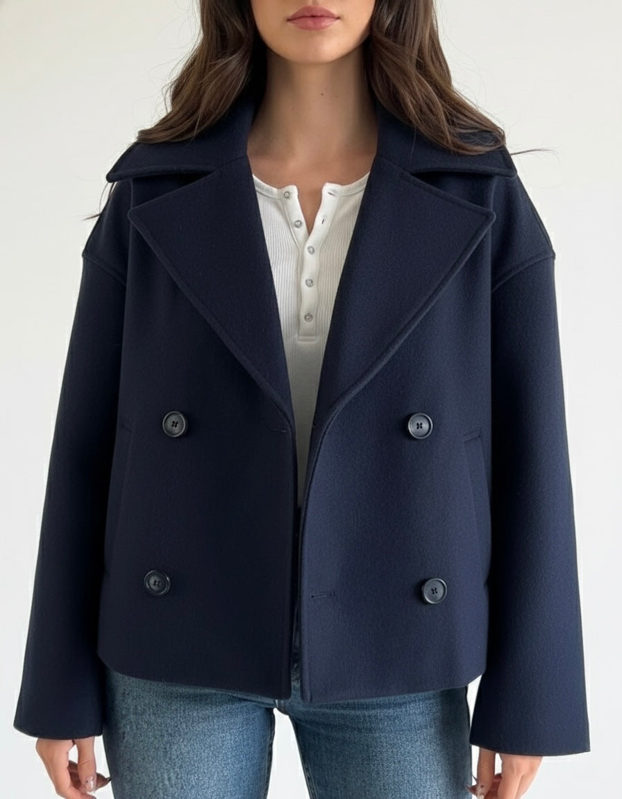 Blend Double-Breasted Trench Coat | Maya