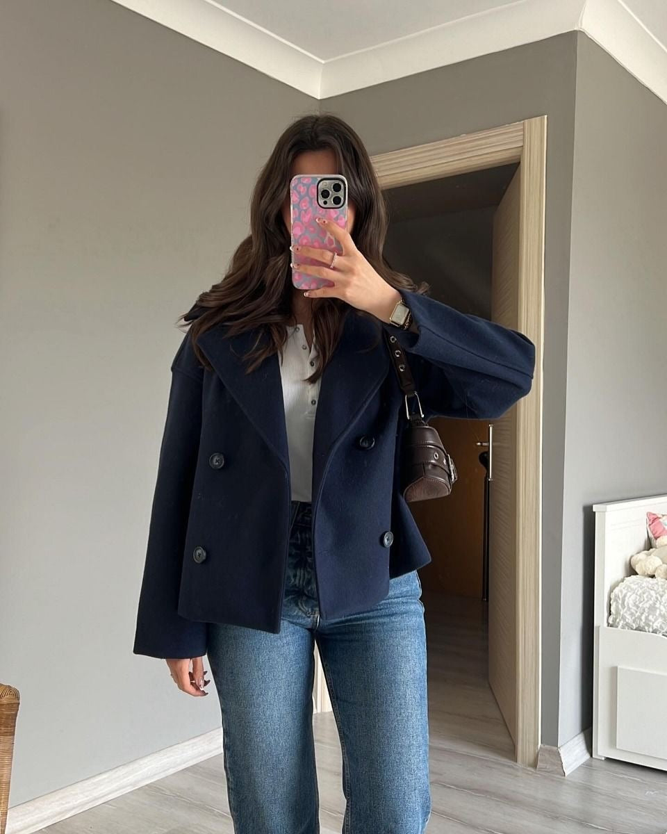 Blend Double-Breasted Trench Coat | Maya