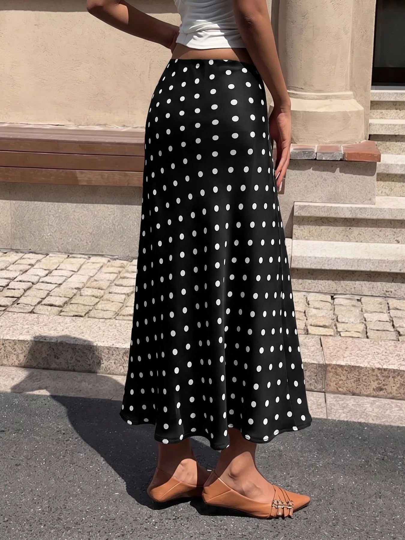 Polka Dot Midi Skirt