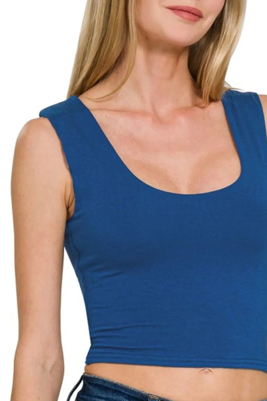Trendy Double Up Crop Tank