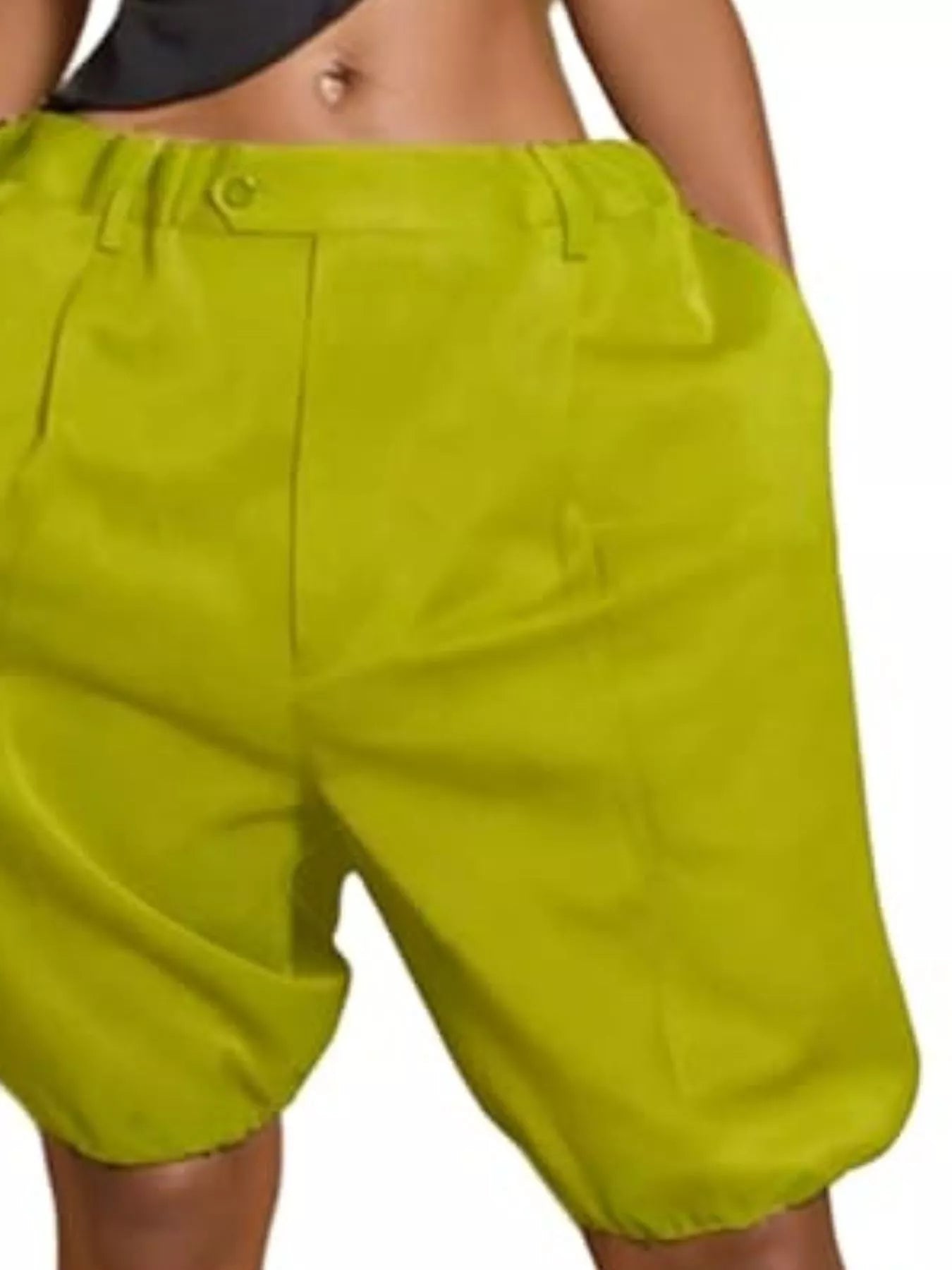 Women's Pleated Shorts - High Waisted
