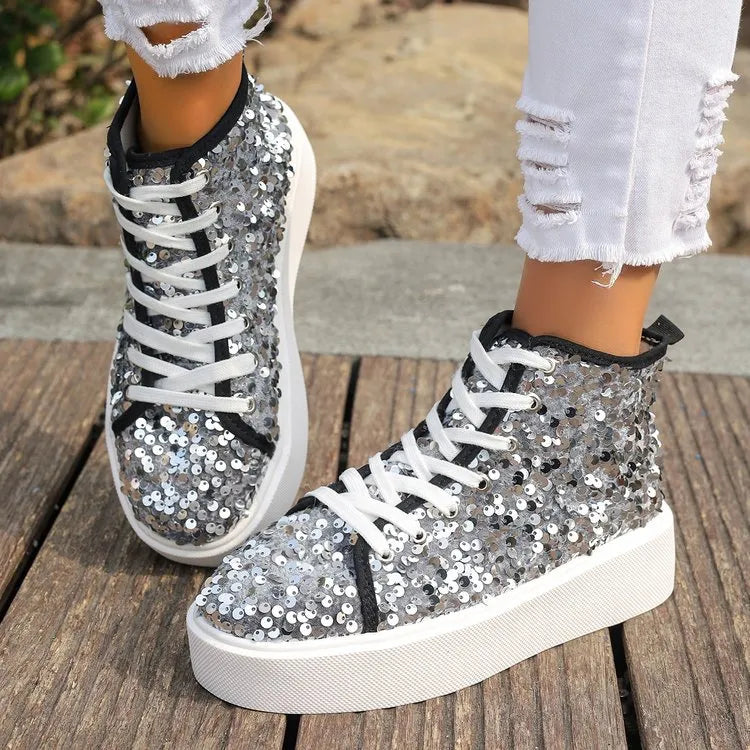 BlingStep Round Toe Sneakers
