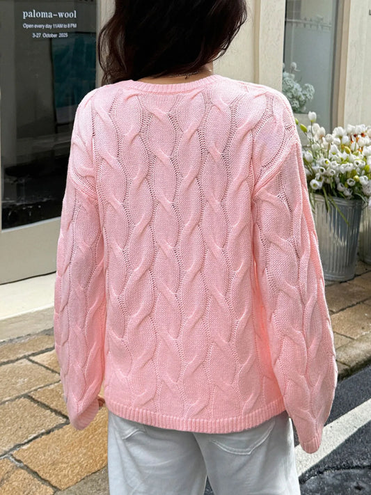 Cable Knit Sweater – Long Sleeve, Timeless Style