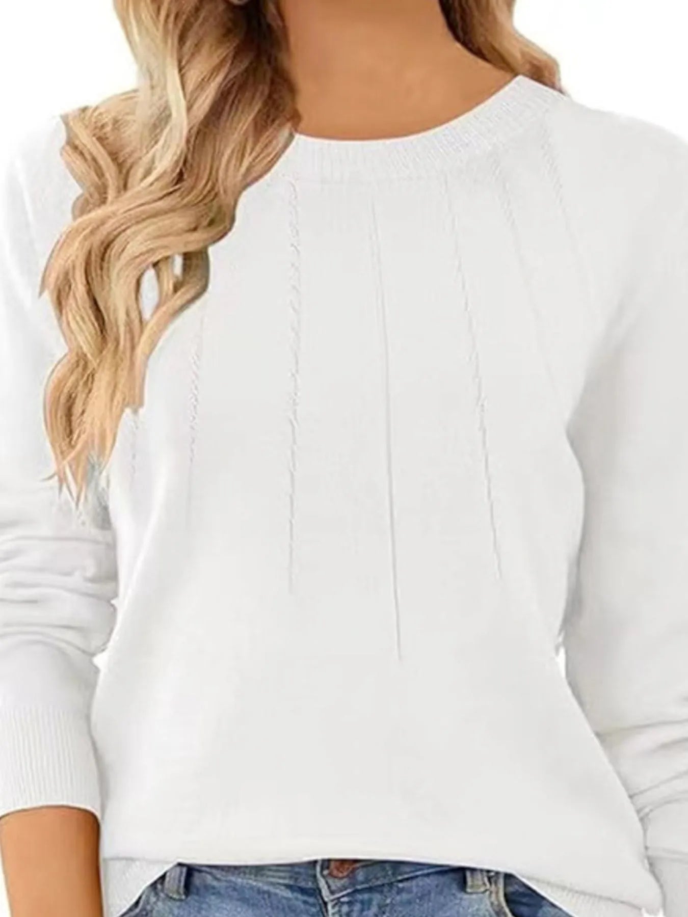 Long Sleeve Sweater – Ribbed Hem, Modern Fit