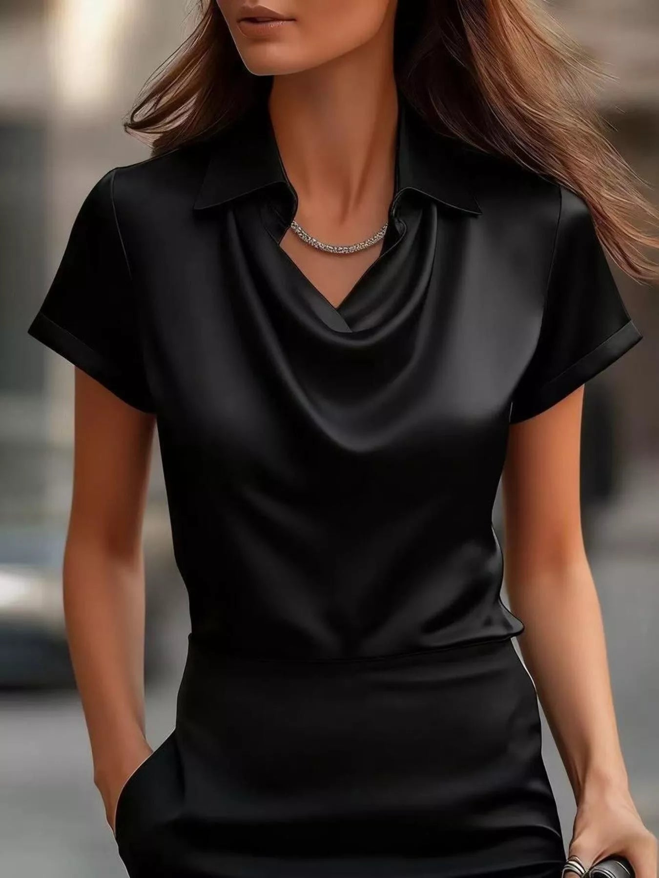 Plus Size Elegant Clothing - Shimmery Blouse Size Inclusive (S to 5XL)