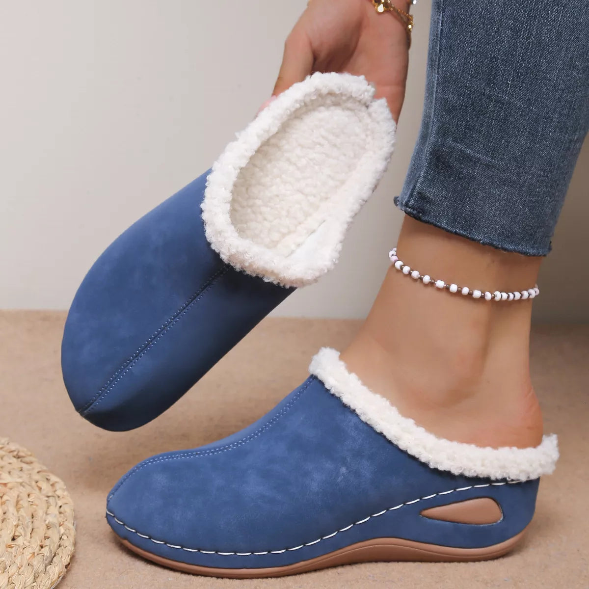 Plush Lined Wedge Slip-Ons