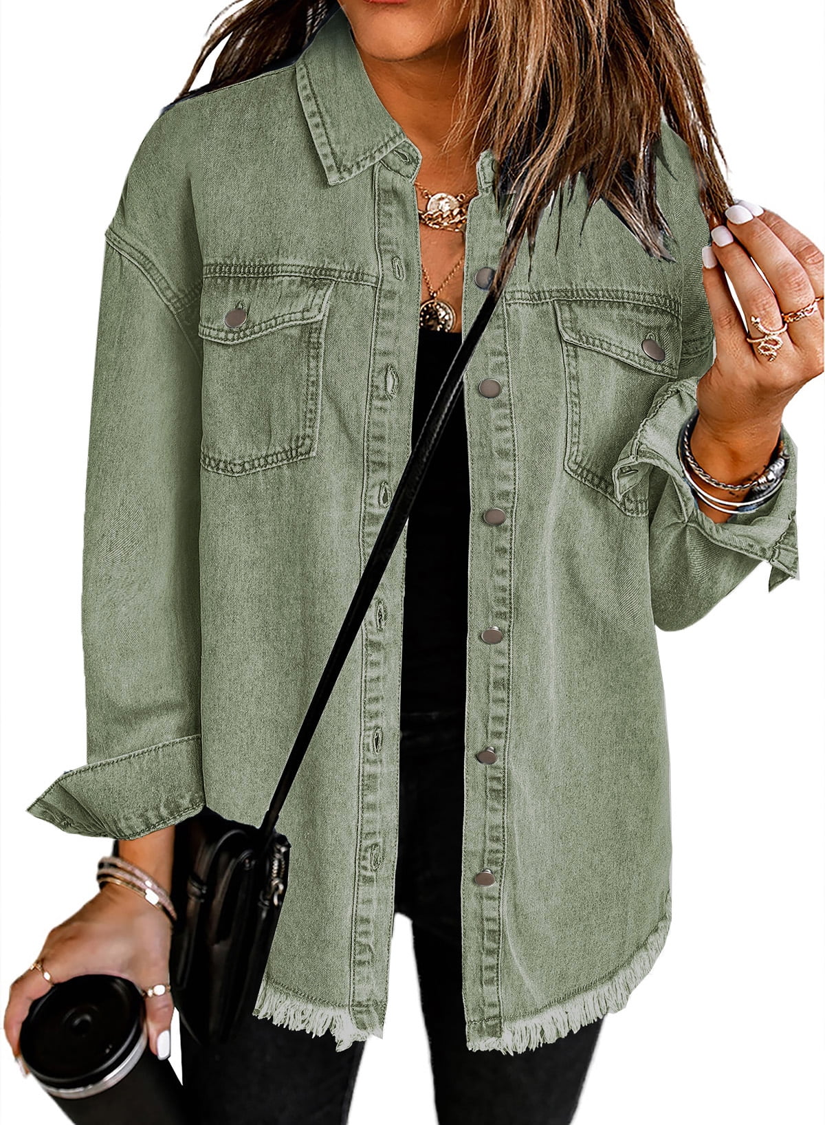 Women's Casual Denim Button Down Distressed Jacket(BUY 2 10% OFF)