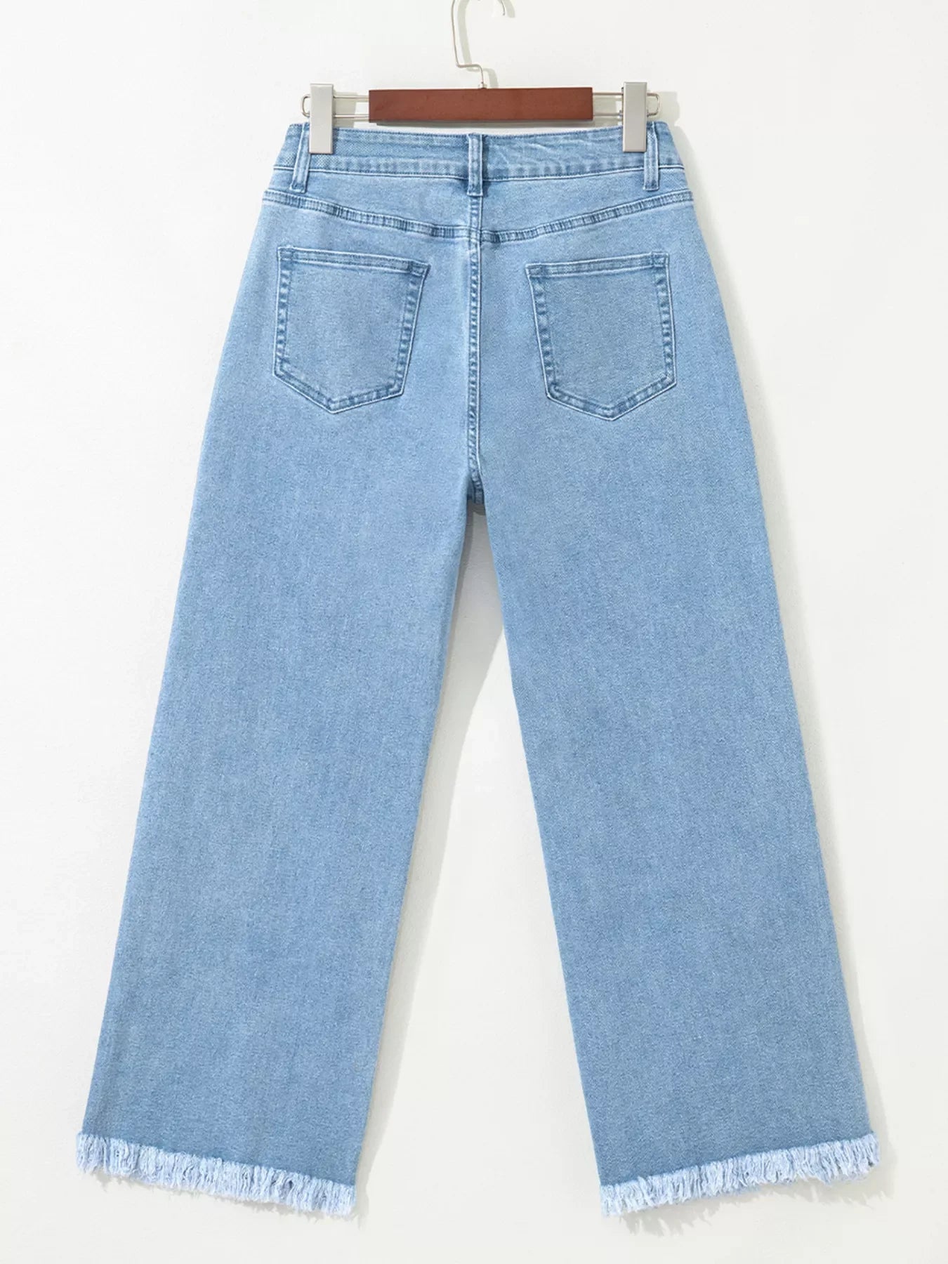 Colorful Sequin Christmas Tree Patched Raw Hem Cropped Wide Leg Jeans