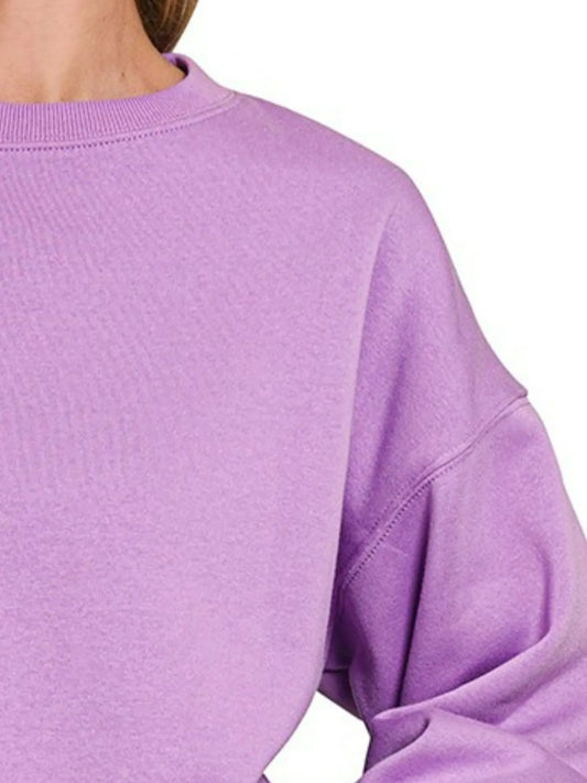 Cozy Lavender Fleece Crew