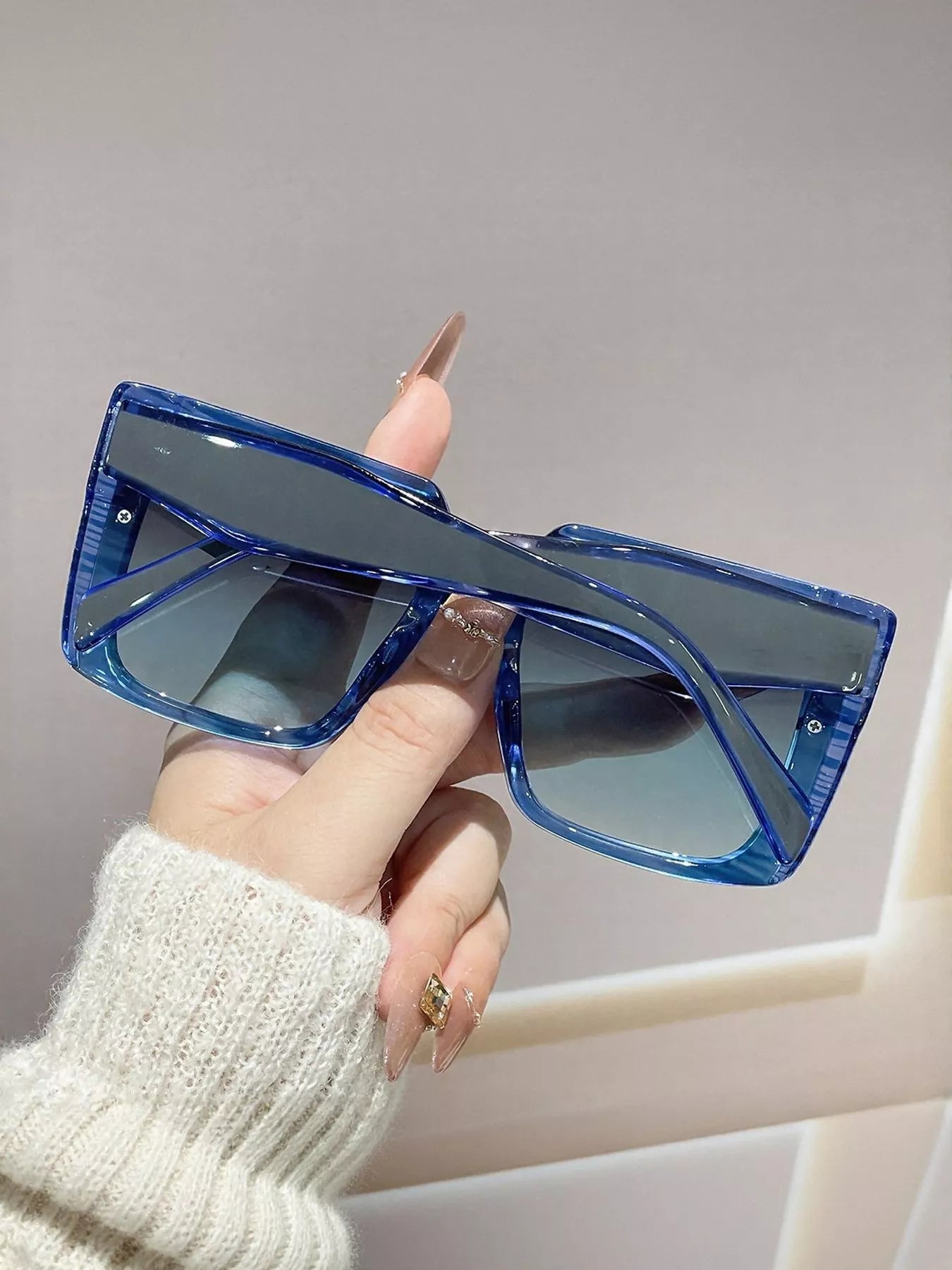 Oversized Square Sunglasses UV400 | Lightweight PC Frame