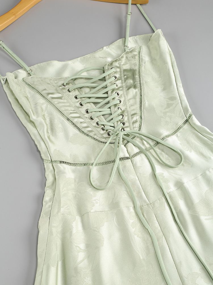 Floral Tie-Back Maxi Dress - Mint Green