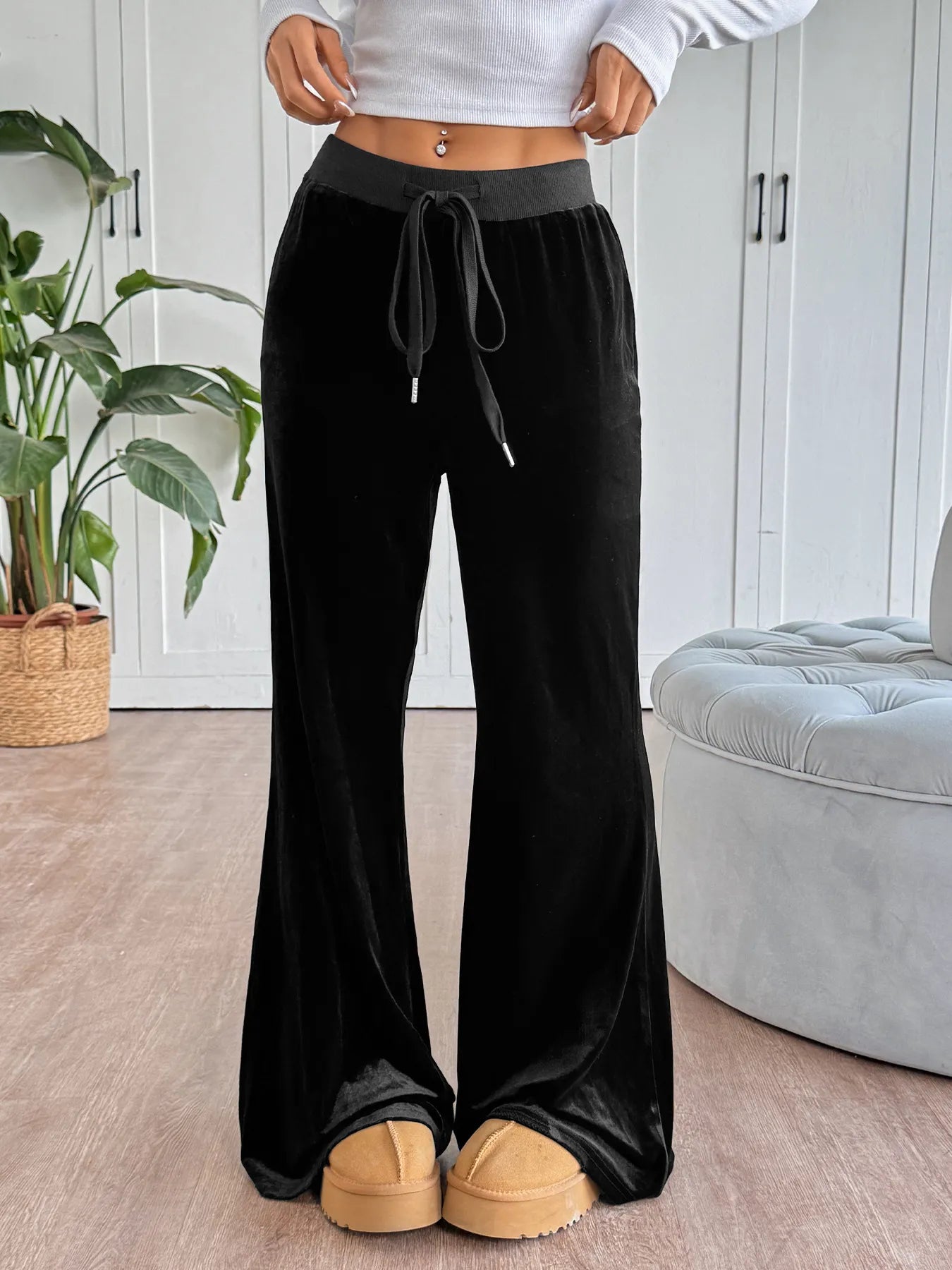 Black Chill Wide Leg Lounge Pants