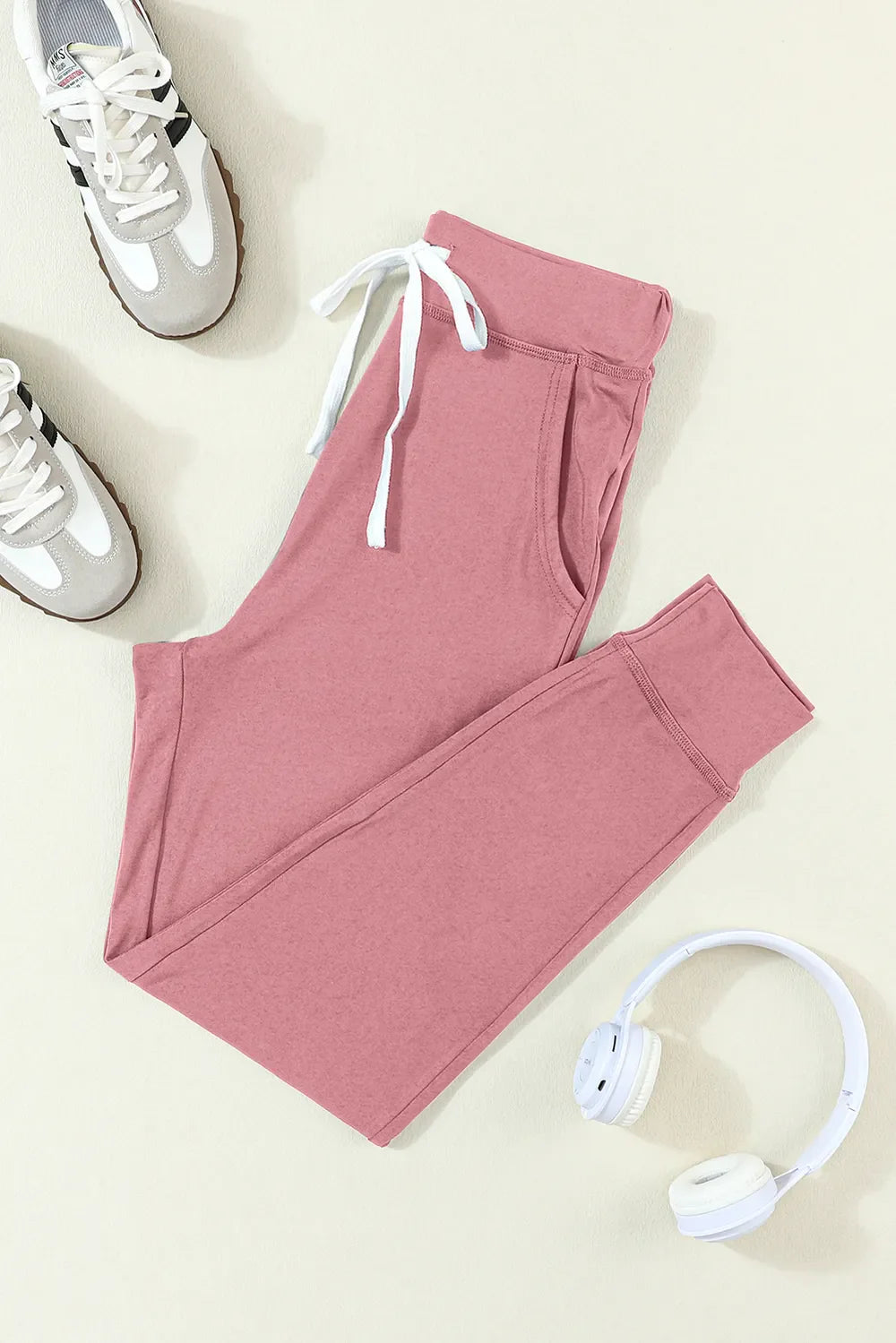 Dusty Pink Drawstring Joggers – Comfy With Pockets