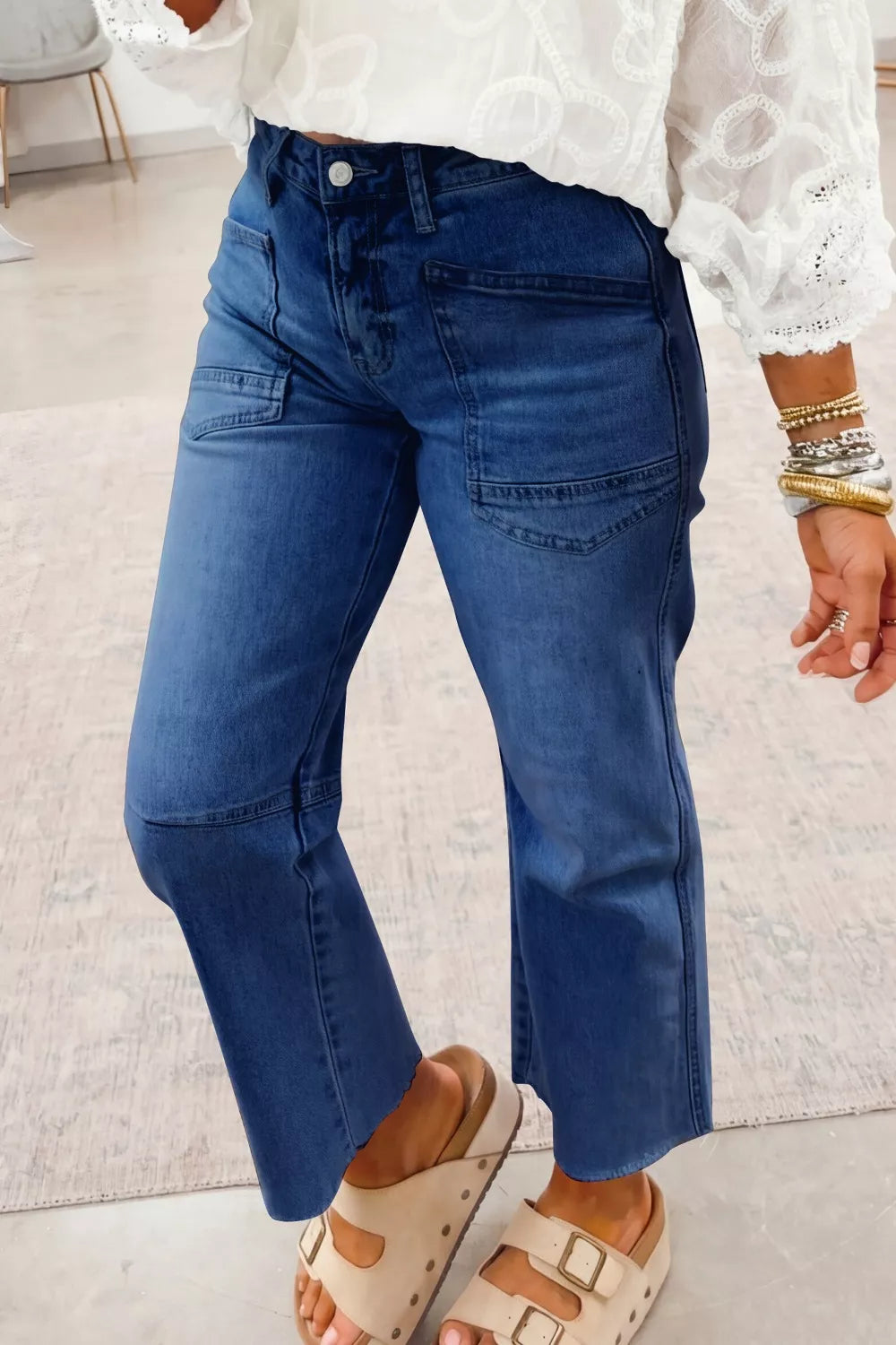 High Waist Straight Leg Jeans (Sizes 4–16)