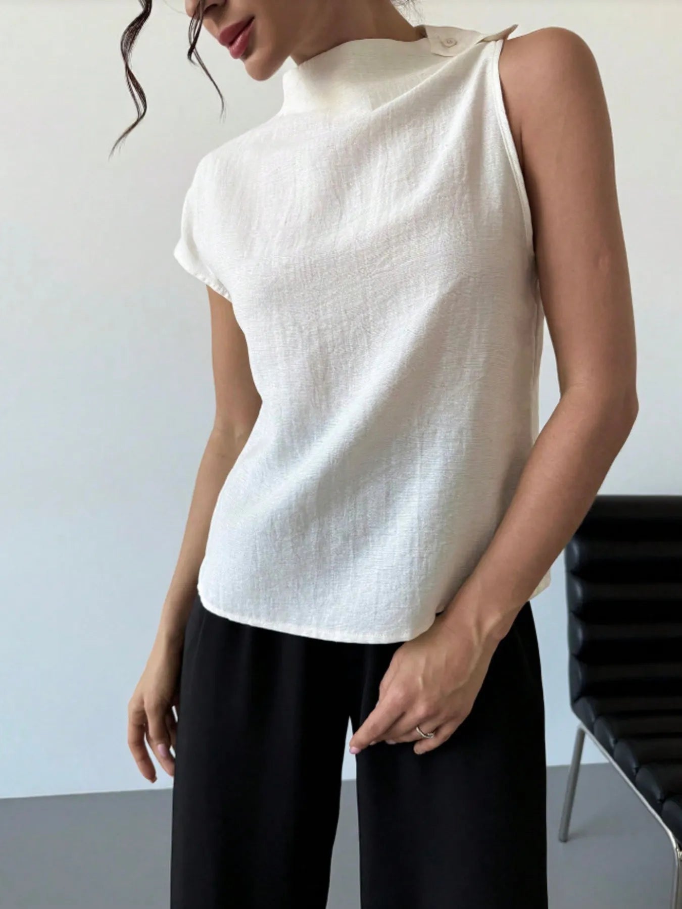 Mock Neck Solid Color Tank