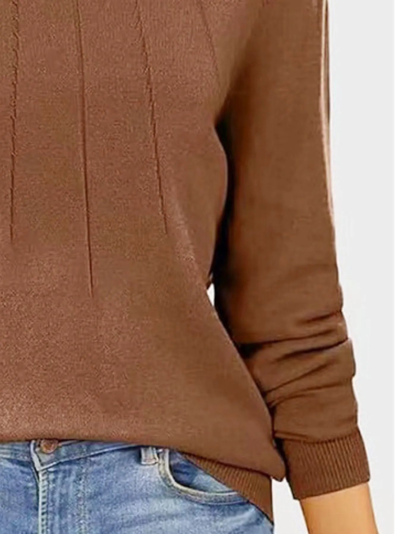 Long Sleeve Sweater – Ribbed Hem, Modern Fit