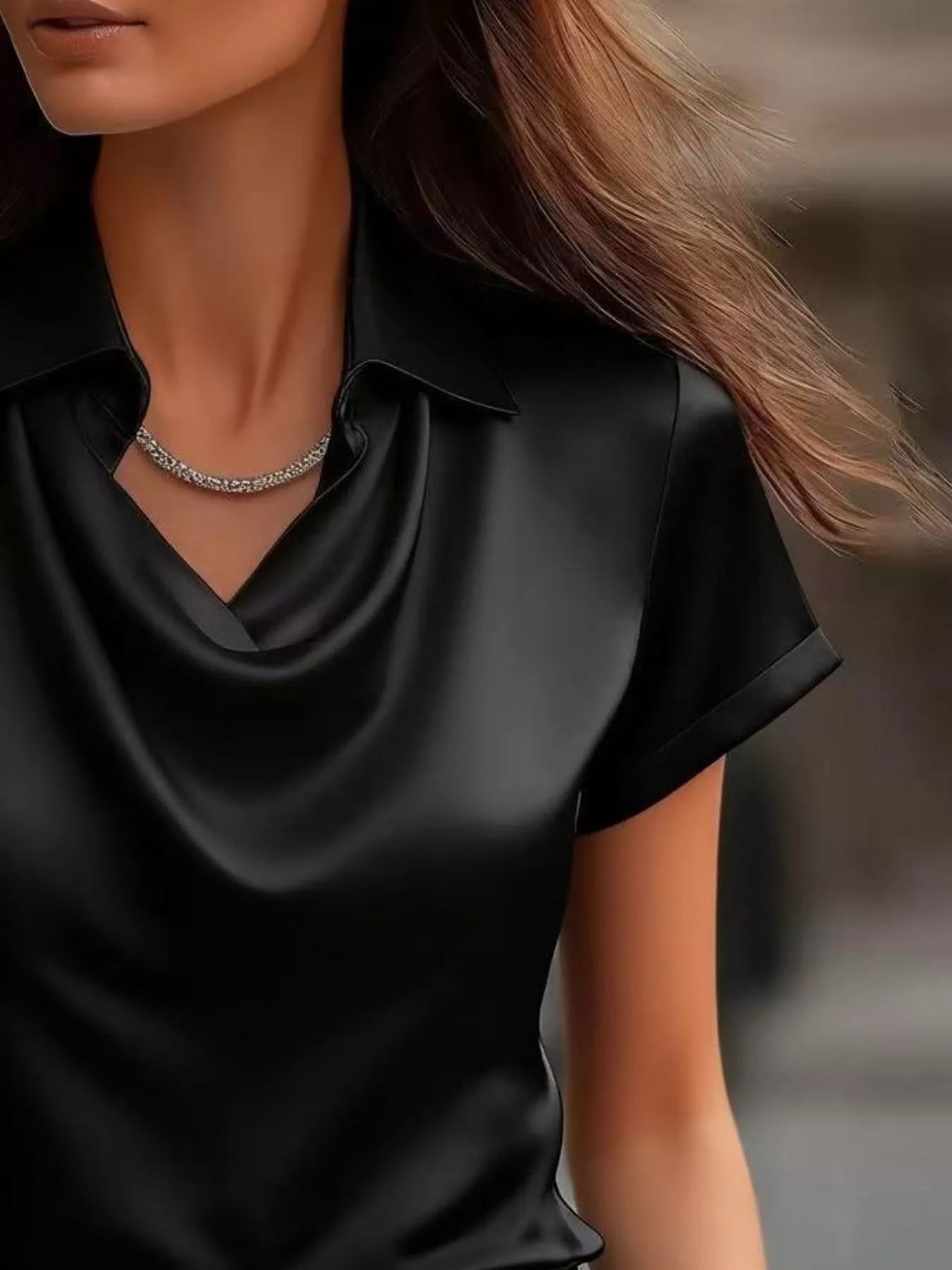 Plus Size Elegant Clothing - Shimmery Blouse Size Inclusive (S to 5XL)