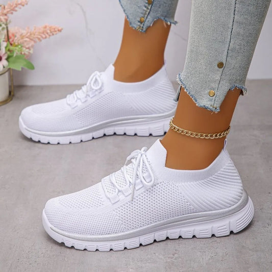 Women’s Breathable Mesh Lace Up Athletic Sneakers – Lightweight Running & Training Shoes