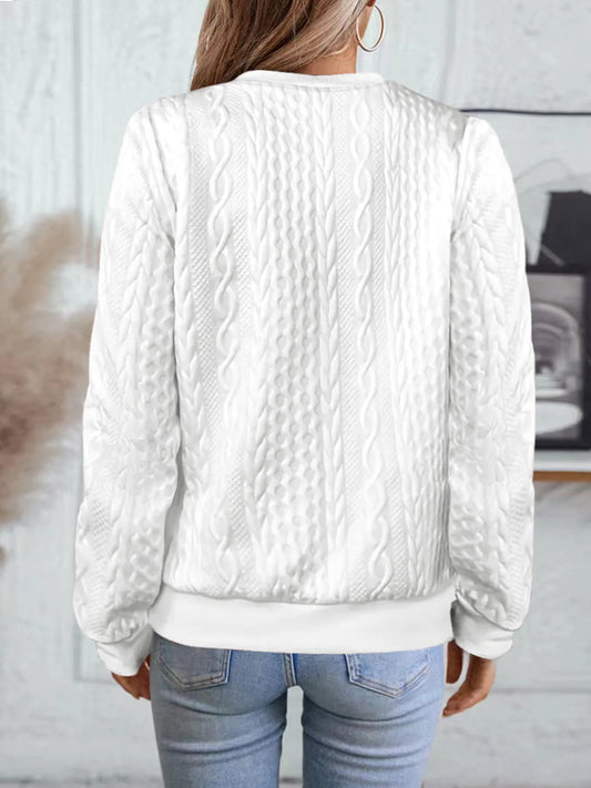 Texture Zip Up Long Sleeve Jacket