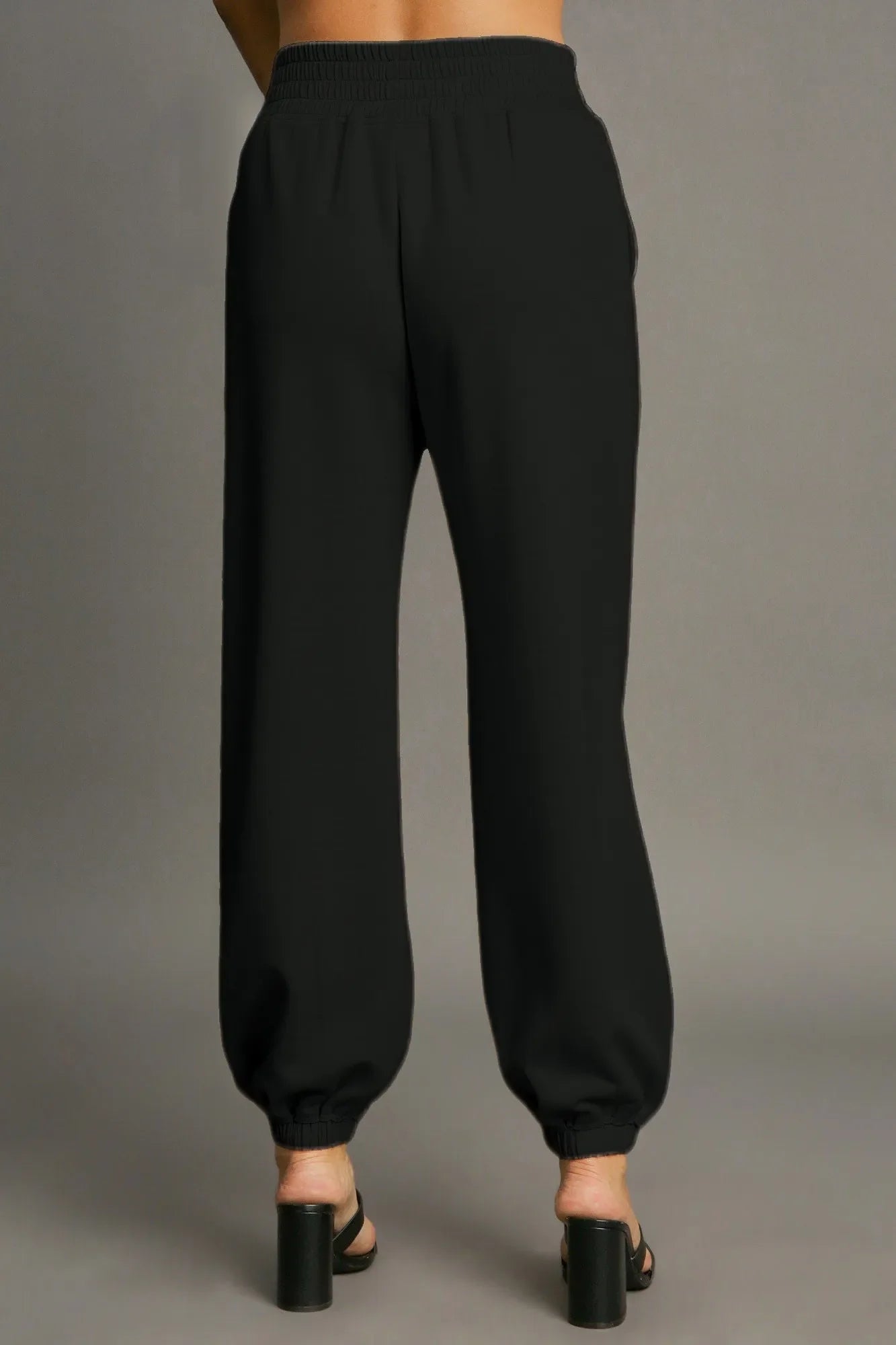 Black Joggers – Drawstring Waist, Seam Detail