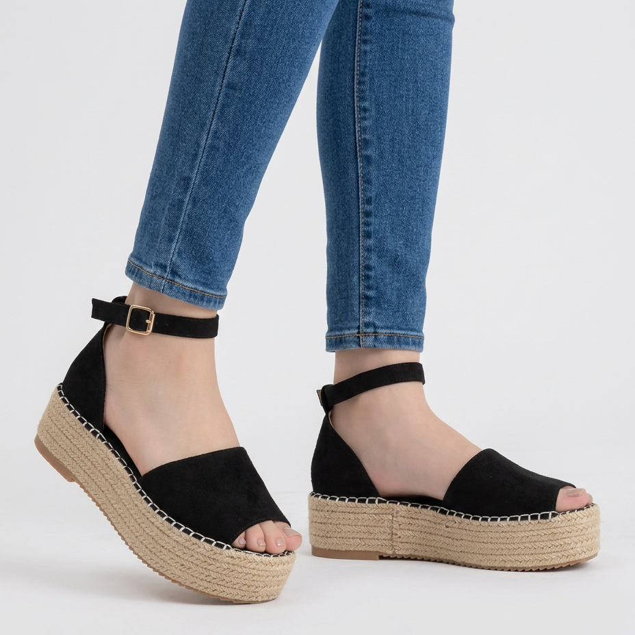 Cassandra | Orthopedic Espadrille Shoes Comfortable Supportive Summer Women Black