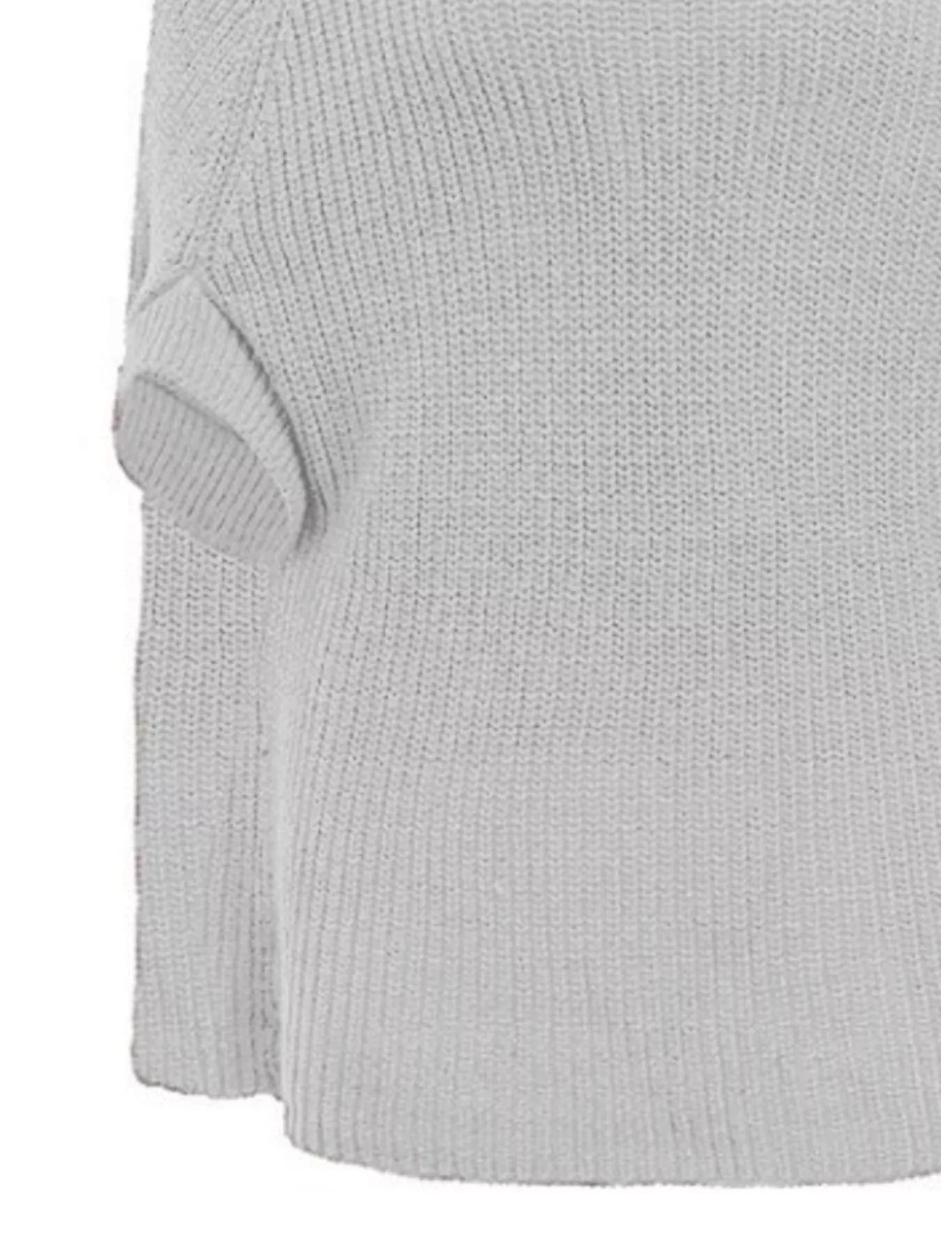 Full Size Turtleneck Knitted Cape Sweater Plus Size