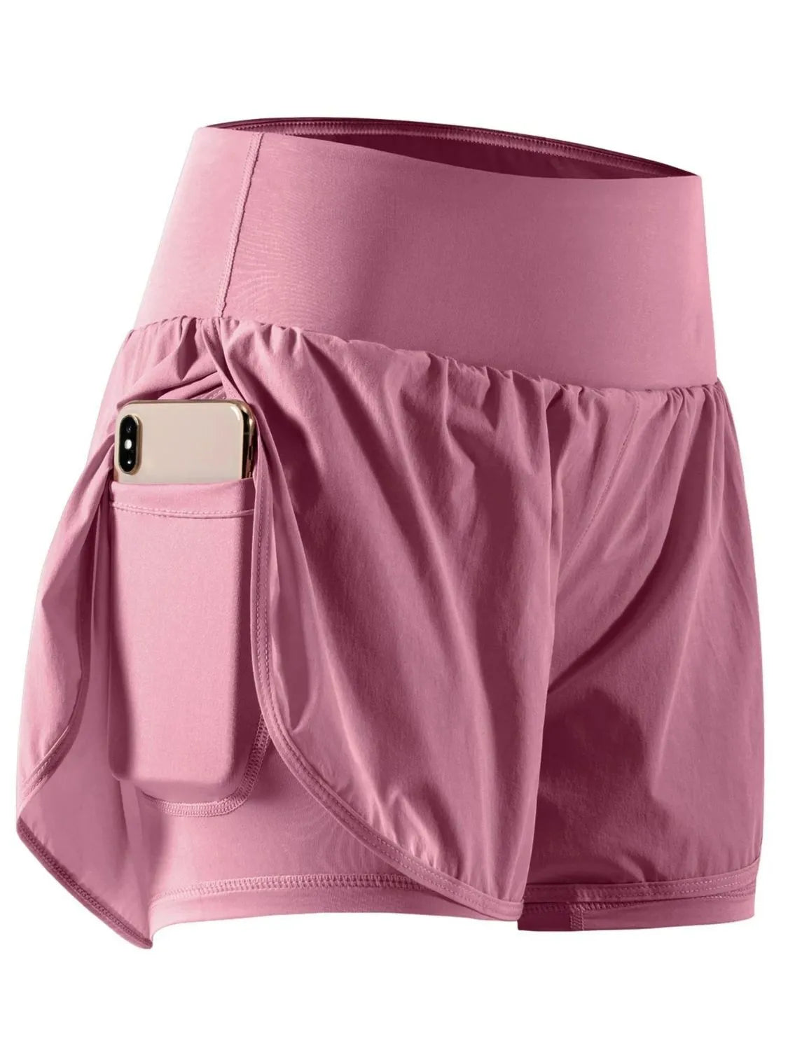 Pocketed High Waist Active Shorts
