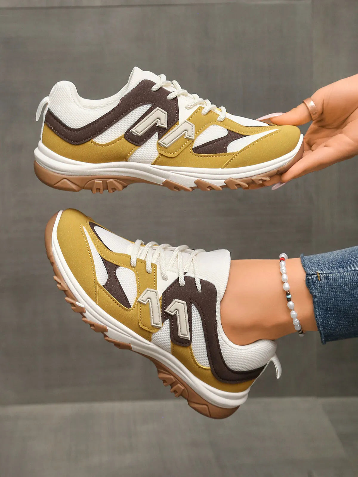 Contrast Lace Up Athletic