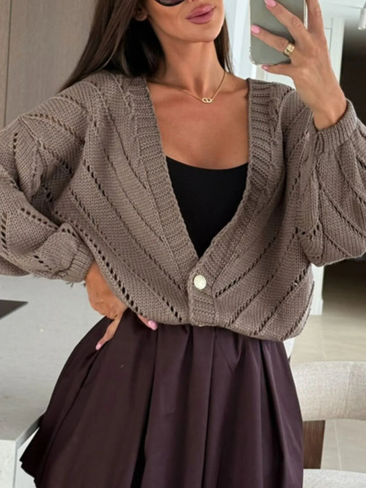Openwork Long Sleeve Cardigan