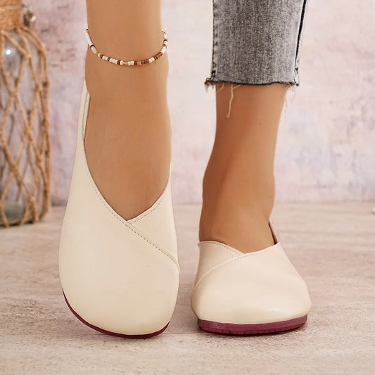 Women’s Round Toe Flats Slip-On Shoes – Comfortable Casual Ballet Loafers