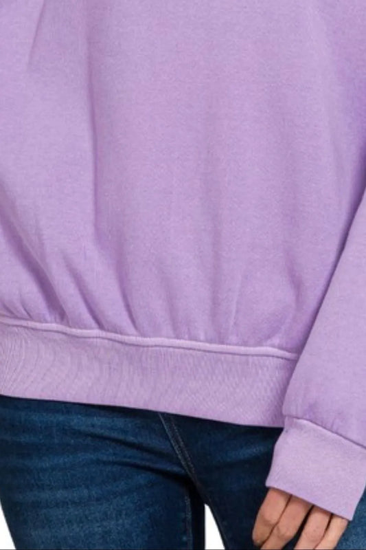 Lavender Haze Pigment Fleece Sweatshirt
