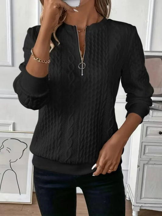 Quarter-Zip Long Sleeve Sweatshirt