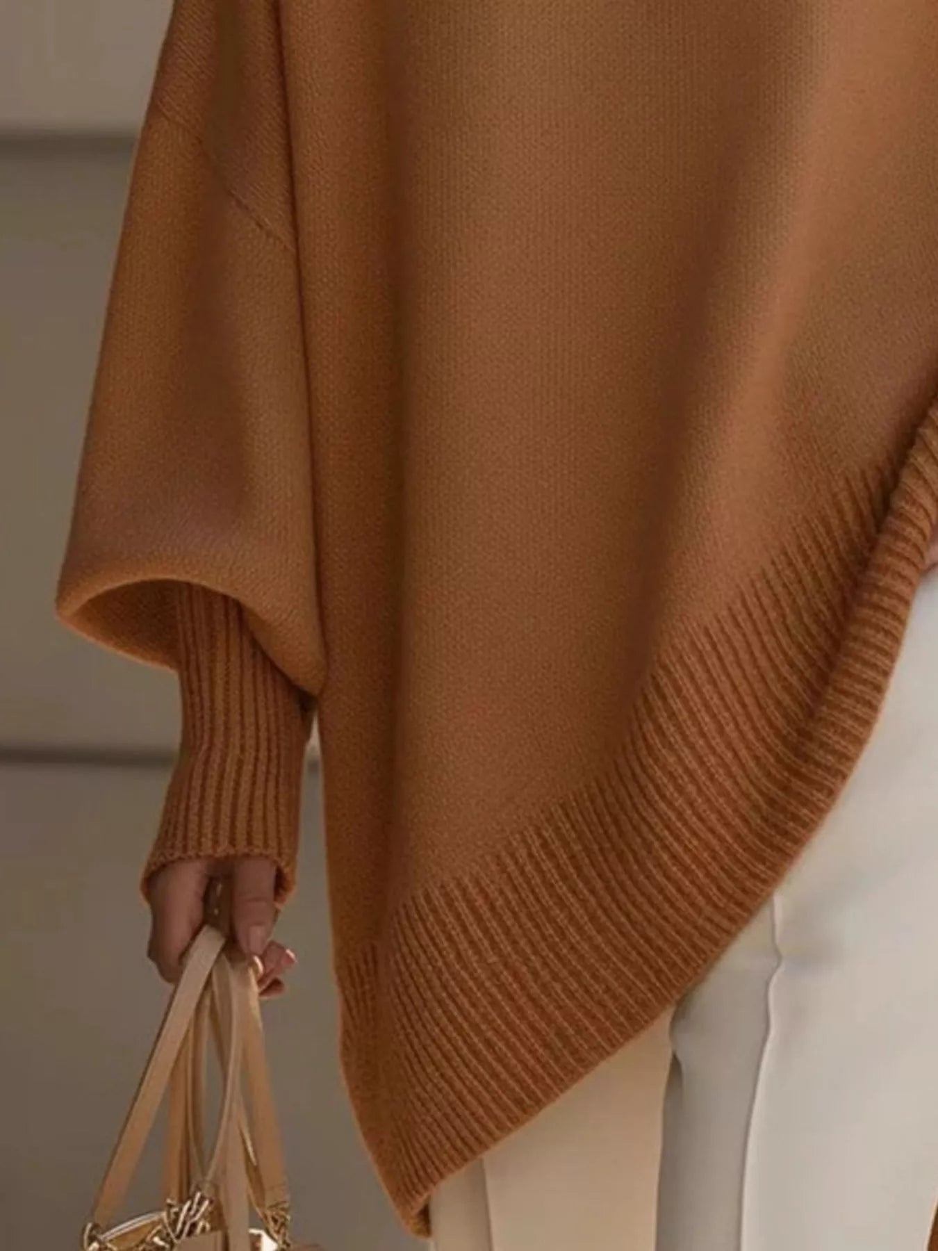 Oversized Batwing Sleeve Round Neck Sweater