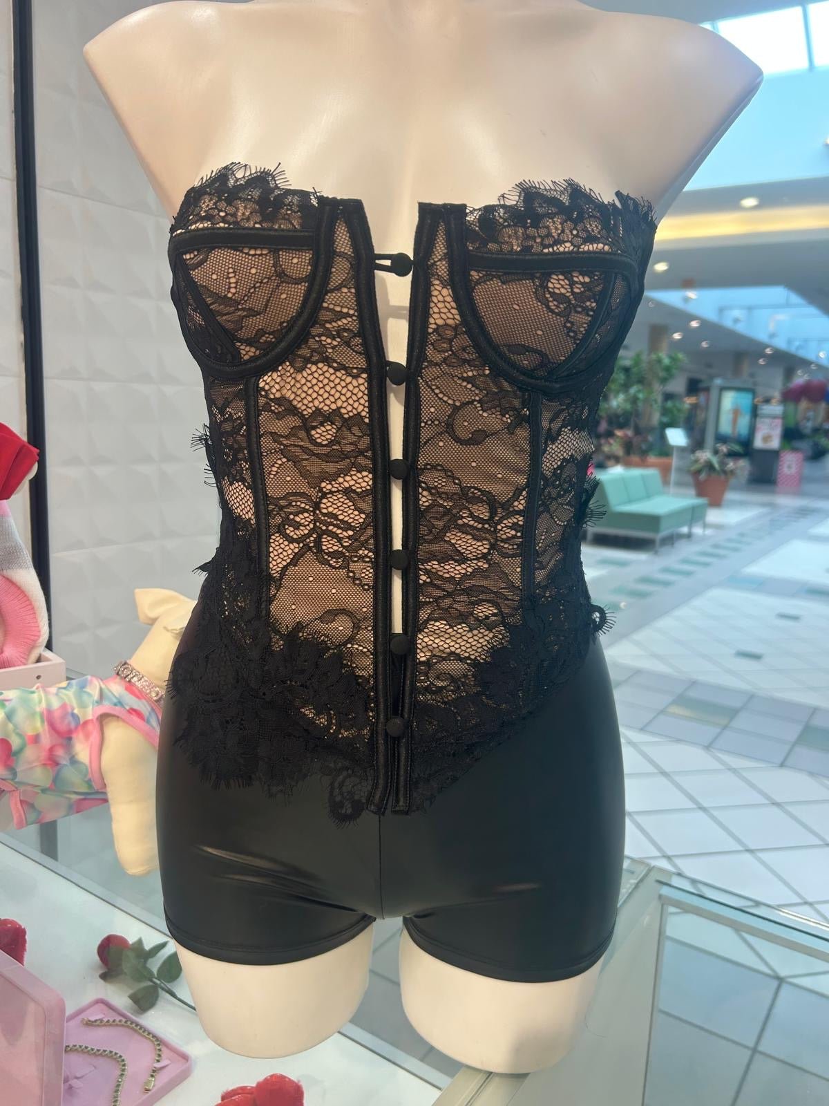 Dangerously Yours Lace Corset Nightclub Tube Top Black