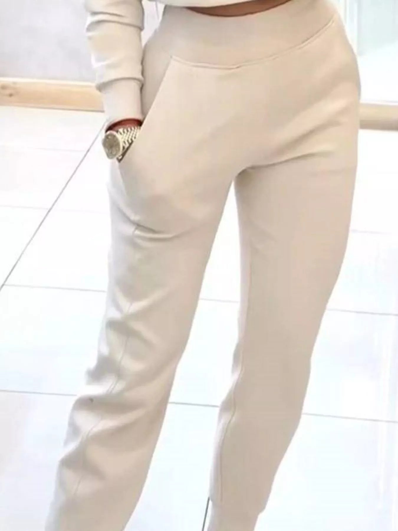 Casual Chic Cropped Sweatshirt and Jogger Set