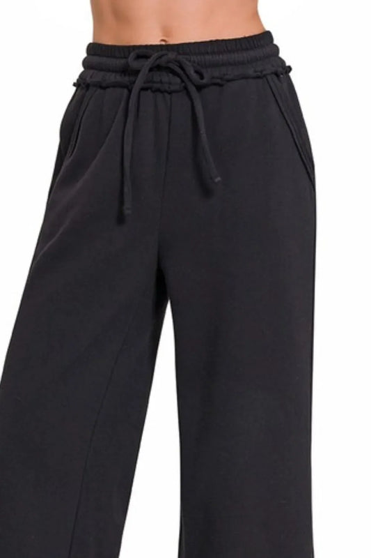 Urban Luxe Black Wide Leg Sweatpants