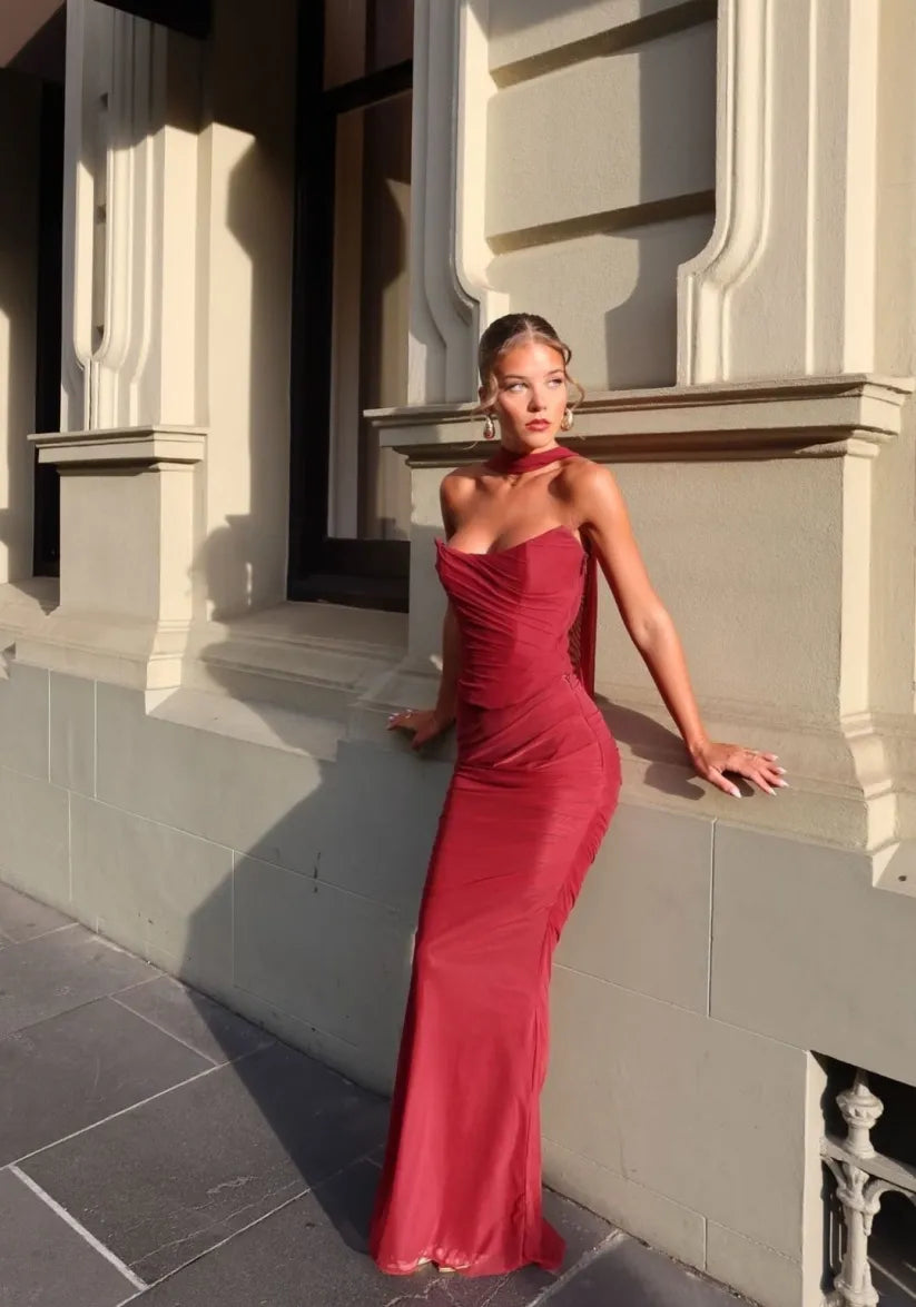 Aniyah | Strapless Bodycon Maxi Dress