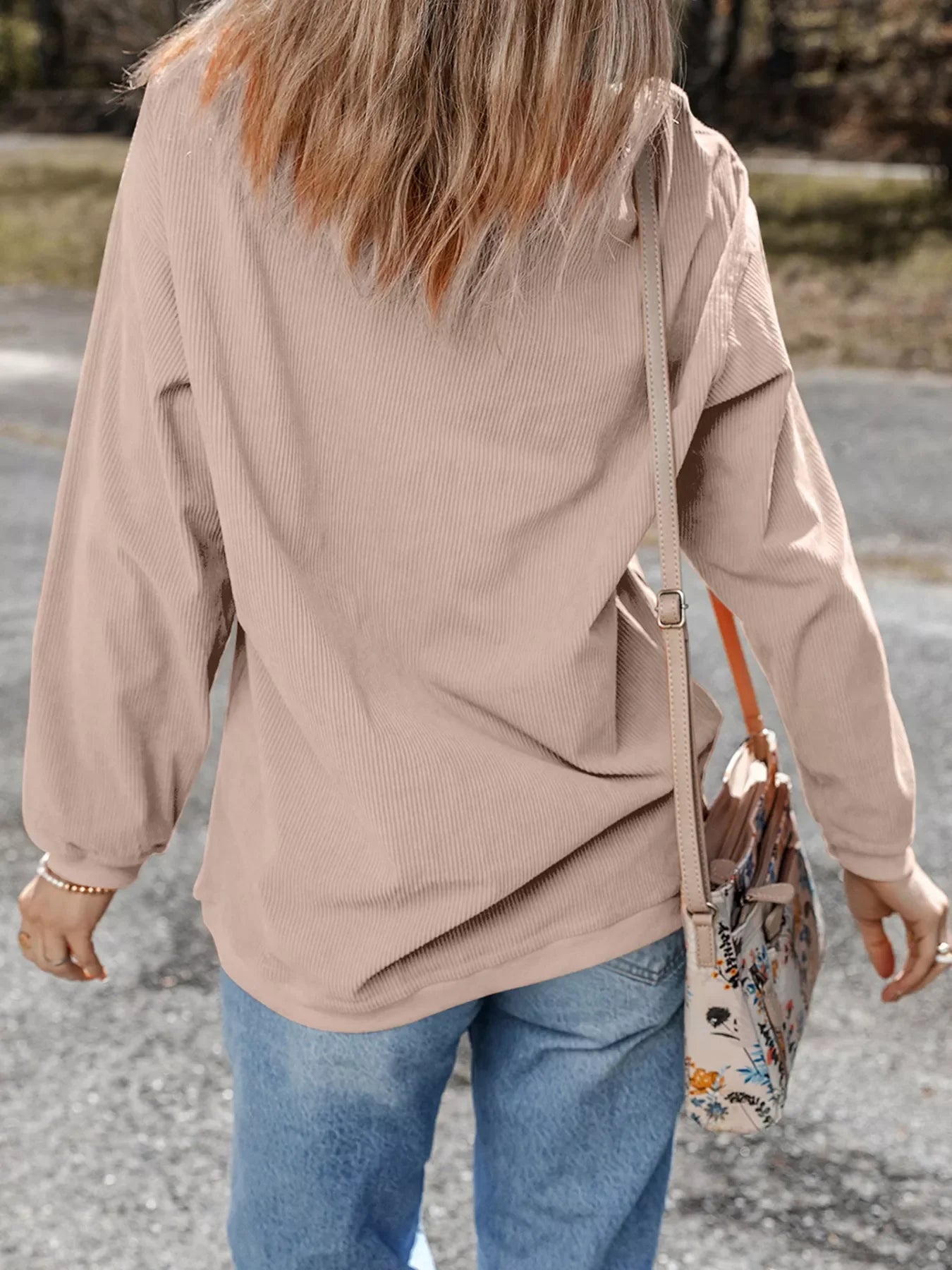 Christmas Tree Holiday Corded Tunic Sweatshirt